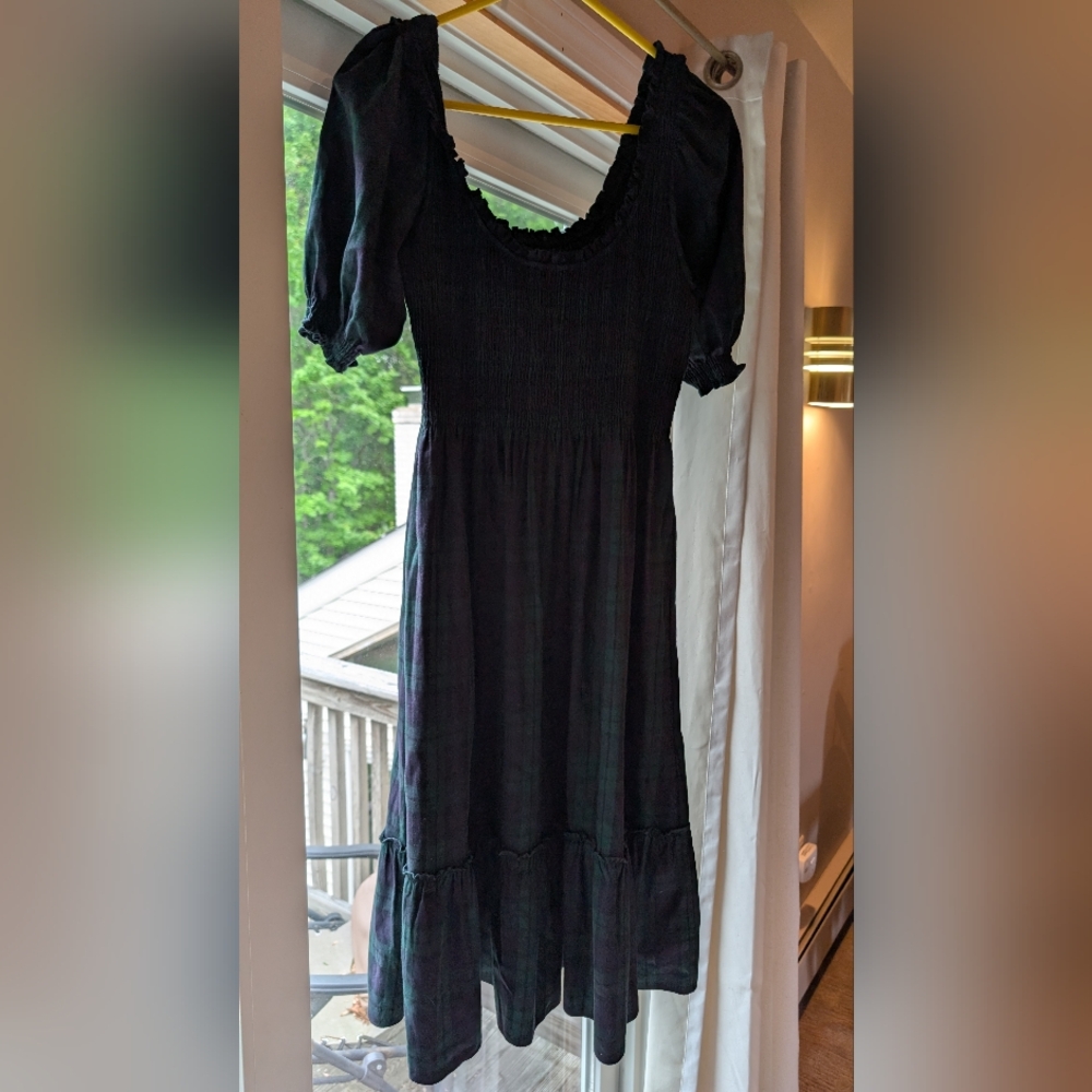 Hill House Black Puff Sleeve Midi Sundress